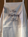 Mrs ... est ...personalised embroidered wedding apron