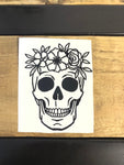 Floral Skull vinyl sticker