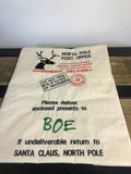 Personalised Santa Christmas Sack Present Gift Drawstring Bag Cotton natural reusable Xmas