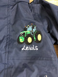 Personalised Tractor waterproof insulated jacket