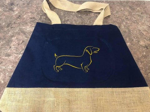 Canvas & Jute Dachshund Sausage Dog Shopper